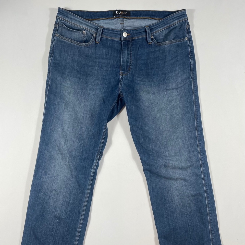 DU/ER L2X Slim Fit Jeans Mens 38x34 Performance Stretch Denim Blue